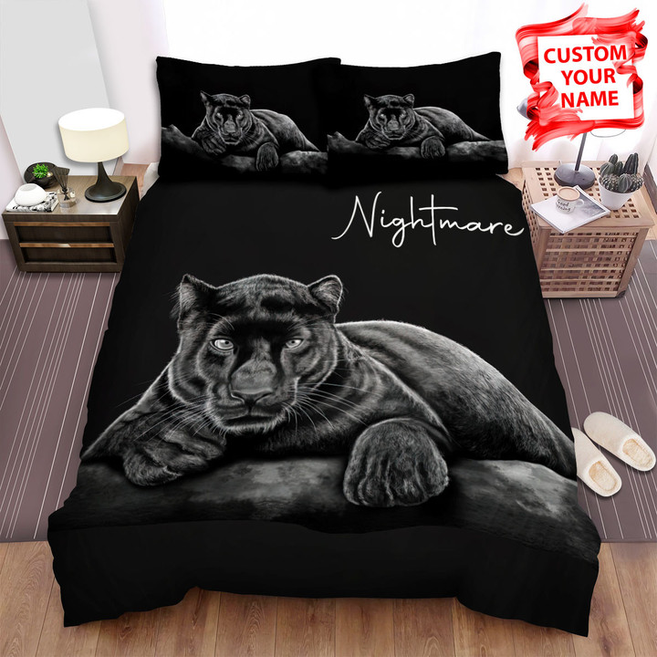 Personalized The Wild Animal - Monochrome Of The Black Panther Bed Sheets Spread Duvet Cover Bedding Sets