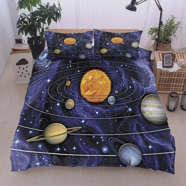 Solar System Galaxy Pattern  Bed Sheets Spread  Duvet Cover Bedding Sets