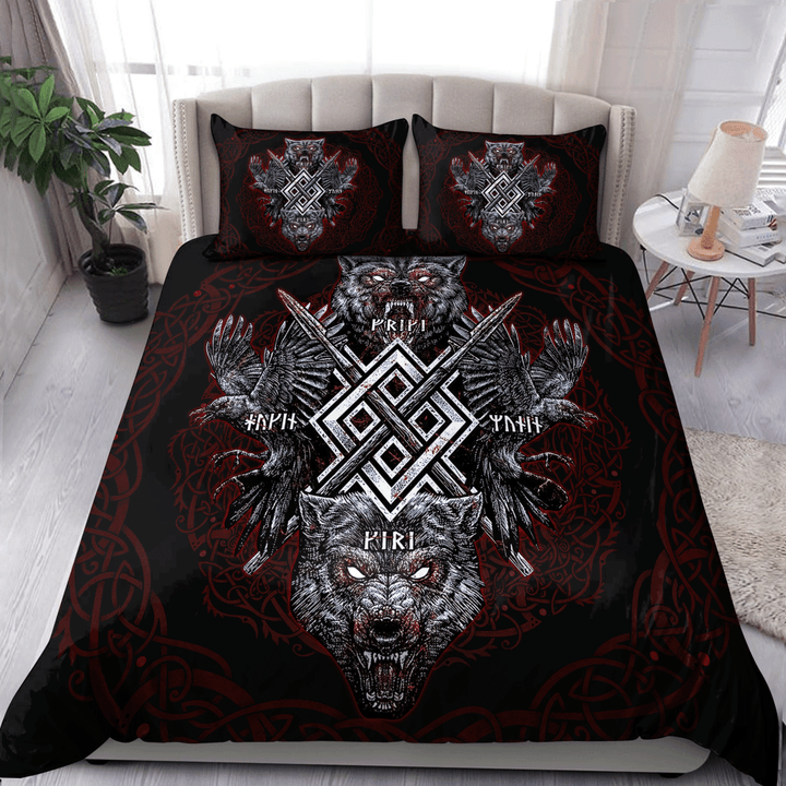 Viking Wolf Art Duvet Cover Bedding Set