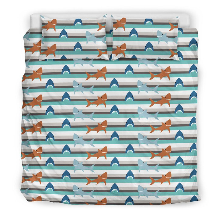 Shark Cotton Bed Sheets Spread Comforter Duvet Cover Bedding Sets