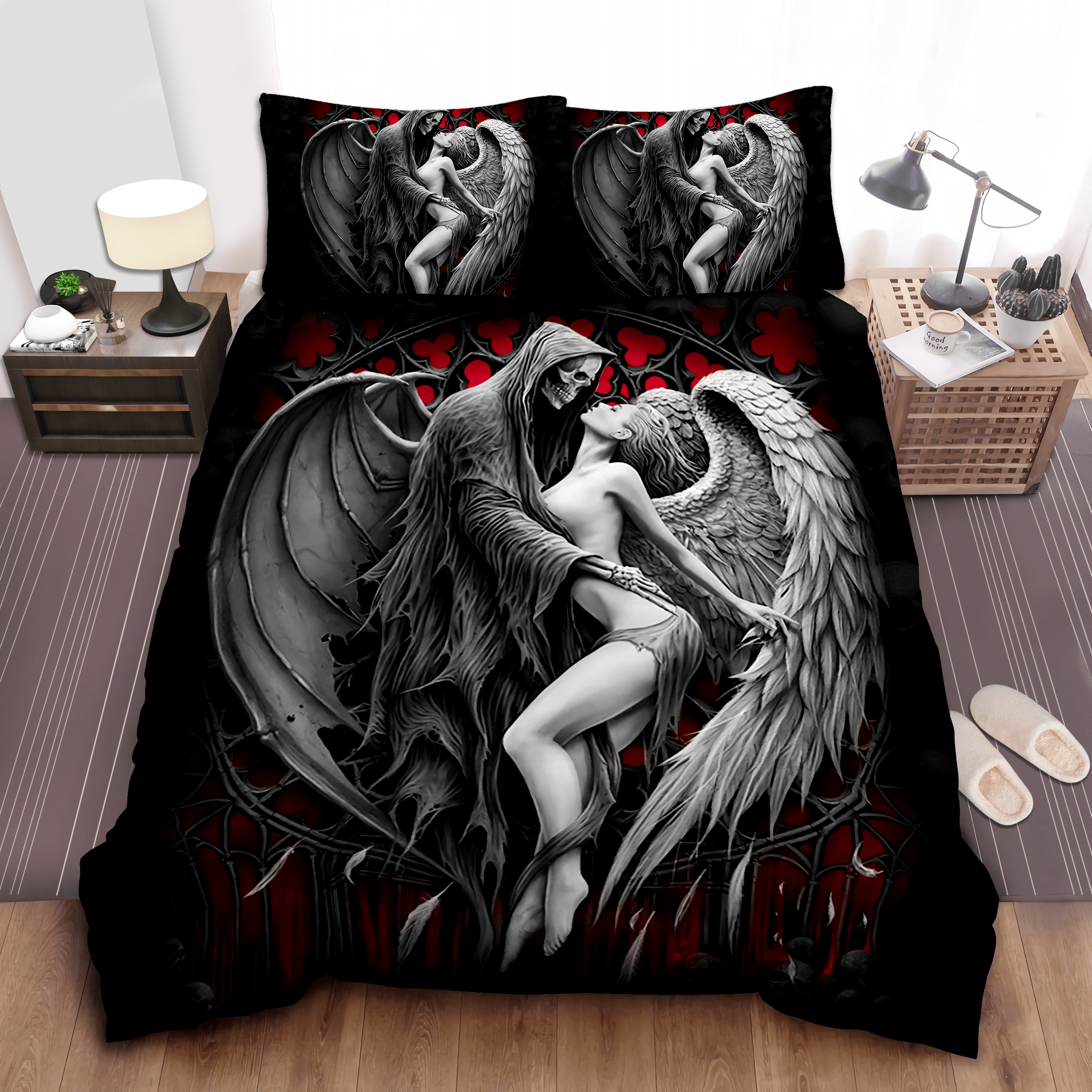 Angels And Demons Bed Sheets Bedspread Duvet Cover Bedding Set