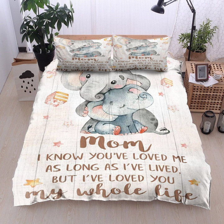 Elephant Mom And Baby I Know You've Loved Me Cotton Bed Sheets Spread Comforter Duvet Cover Bedding Sets Great Gifts For Birthday Christmas Thanksgiving