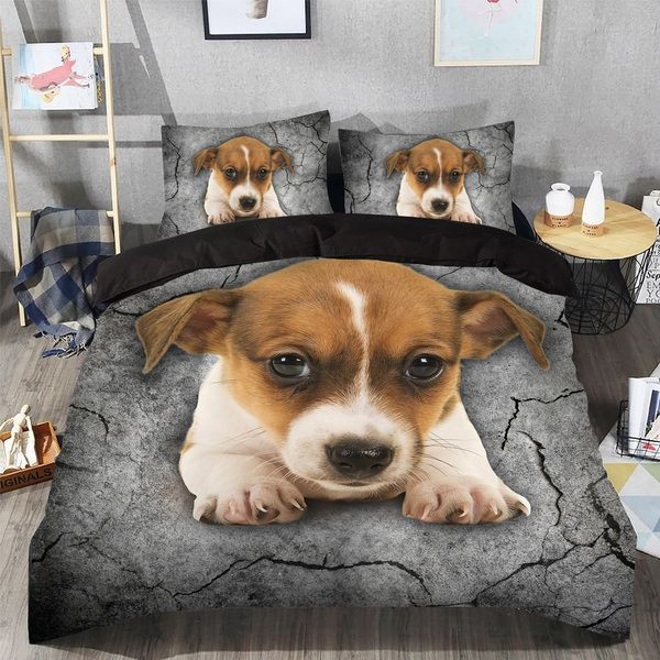 Jack Russell Cotton Bed Sheets Spread Comforter Duvet Cover Bedding Sets
