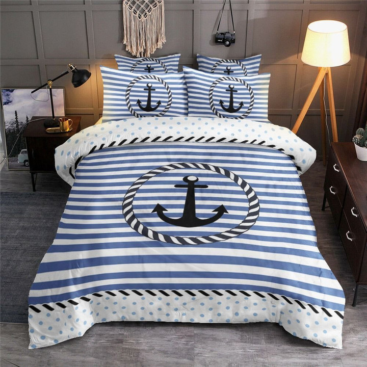 Nautical Anchor Bed Sheets Spread Duvet Cover Bedding Set