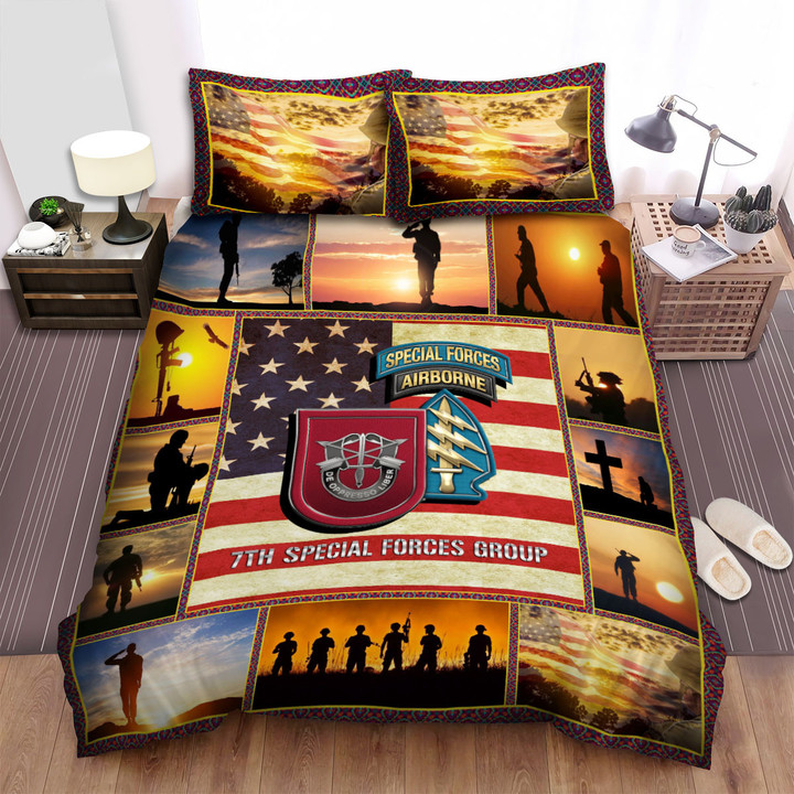 7th Special Forces Group Airborne Bed Sheets Spread Duvet Cover Bedding Sets
