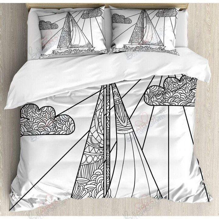 Boat And Cloud Bed Sheets Duvet Cover Bedding Set Great Gifts For Birthday Christmas Thanksgiving