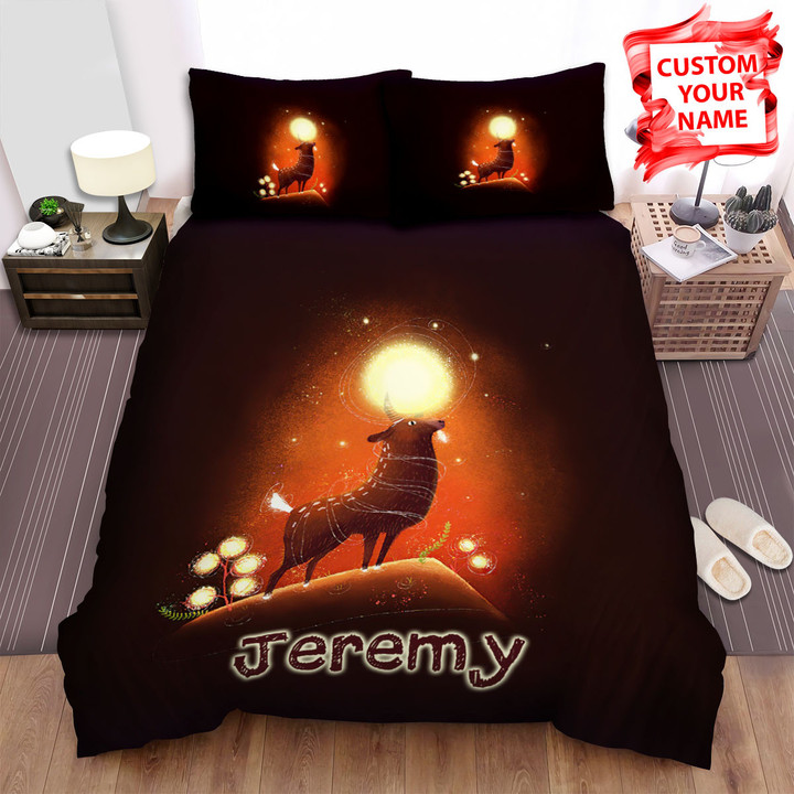 Personalized The Moon Goat Art Bed Sheets Spread Duvet Cover Bedding Sets