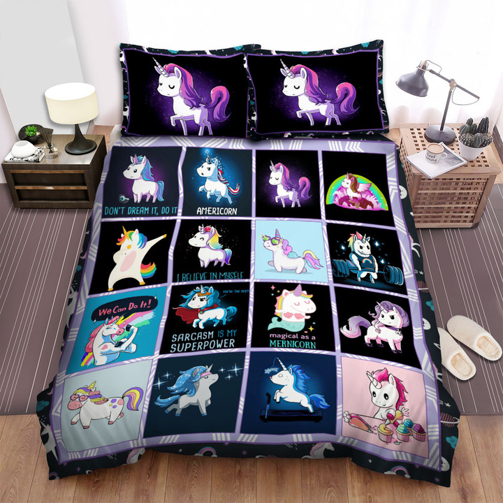 Unicorn We Can Do It Bed Sheets Spread Duvet Cover Bedding Sets