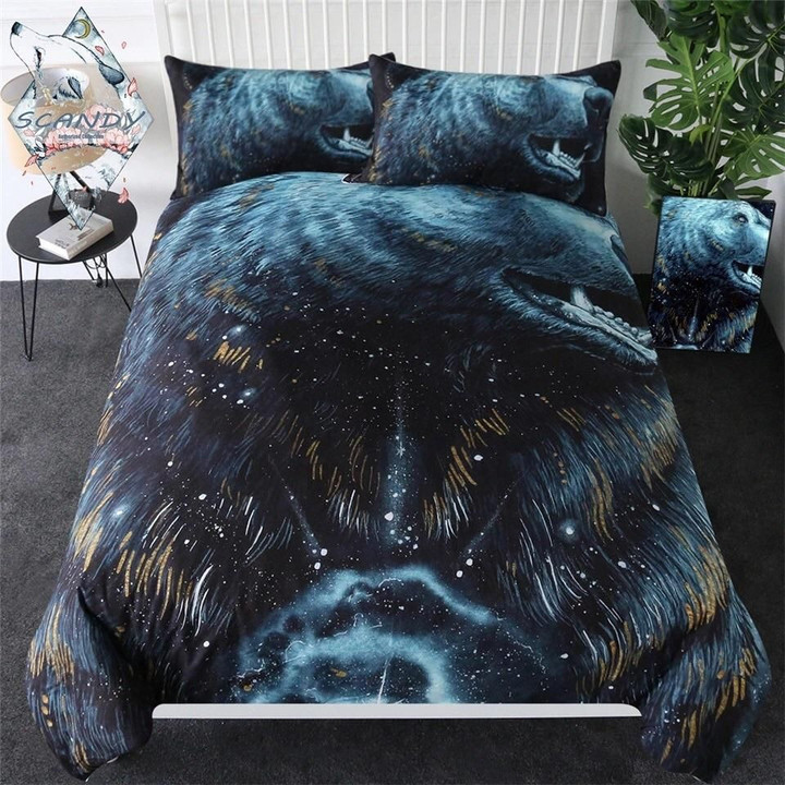 In The Darkness Bear By Scandy Girl Cotton Bed Sheets Spread Comforter Duvet Cover Bedding Sets