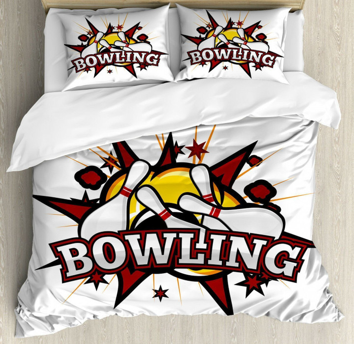 Bowling Cotton Bed Sheets Spread Comforter Duvet Cover Bedding Sets