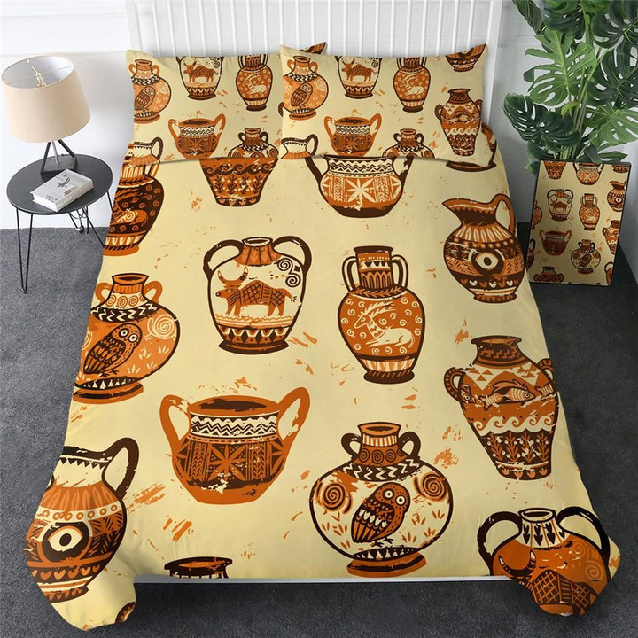 Ancient Pottery Cotton Bed Sheets Spread Comforter Duvet Cover Bedding Sets