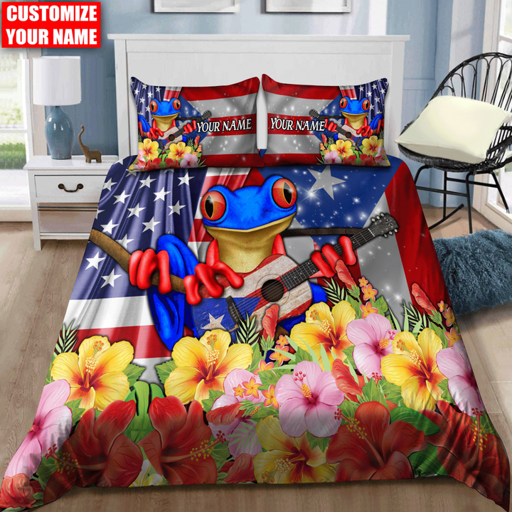 Personalized Name Puerto Rico Duvet Cover Bedding Set