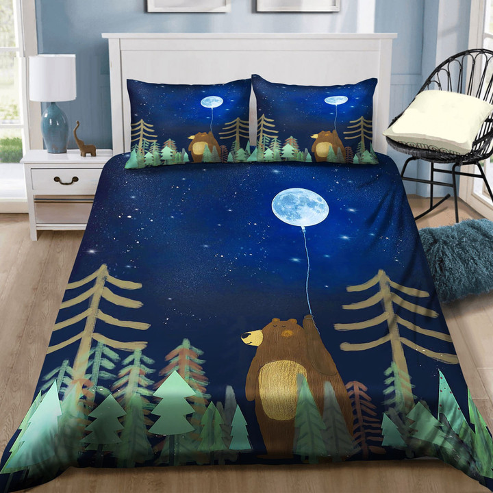 Bear In The Forest Bed Sheets Spread Comforter Duvet Cover Bedding Sets