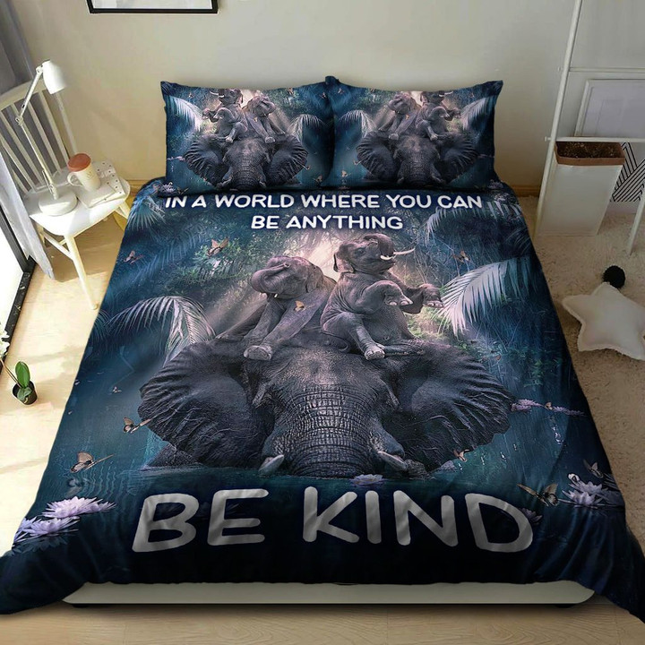 In A World Where You Can Be Anything Be Kind Cotton Bed Sheets Spread Comforter Duvet Cover Bedding Sets