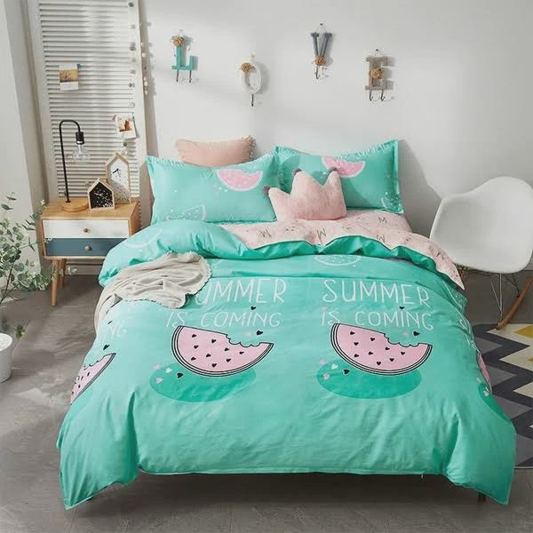 Watermelon Summer Is Coming Cotton Bed Sheets Spread Comforter Duvet Cover Bedding Sets