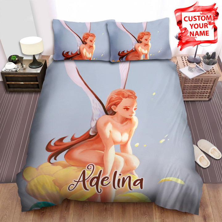 Personalized Naked Fairy On Flower Art Painting Bed Sheets Spread Duvet Cover Bedding Sets
