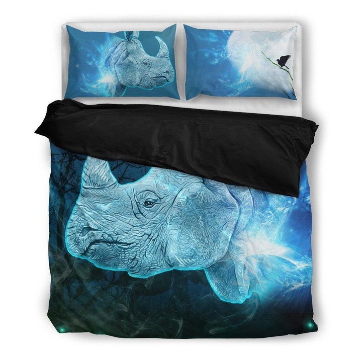 Rhino Wildlife Cotton Bed Sheets Spread Comforter Duvet Cover Bedding Sets