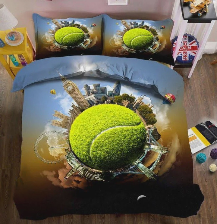 Tennis The Zoomed In Planet Cotton Bed Sheets Spread Comforter Duvet Cover Bedding Sets
