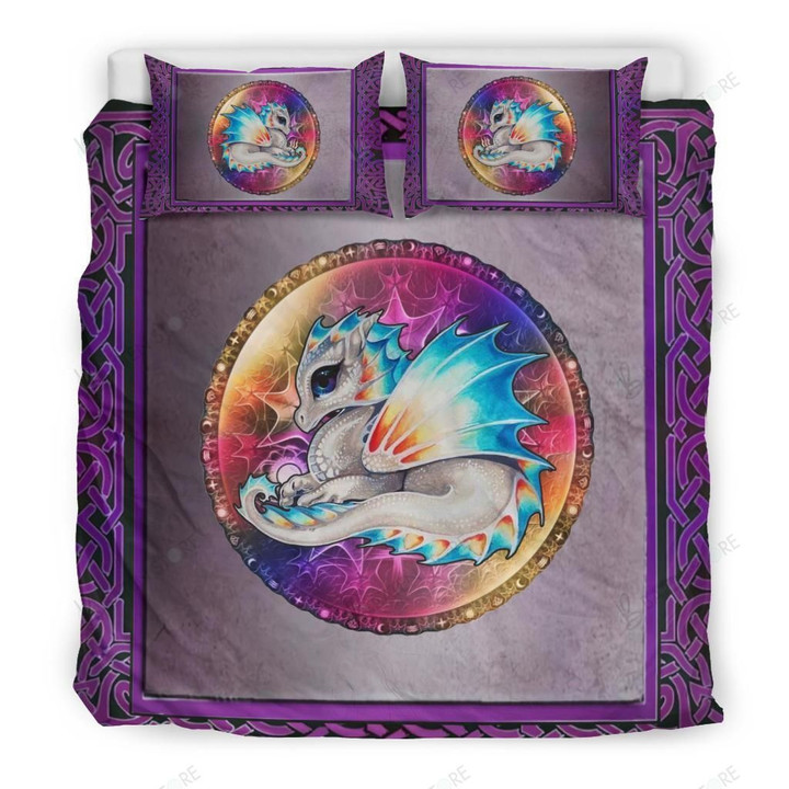 Baby Dragon Im Shy Bed Sheets Spread Duvet Cover Bedding Set