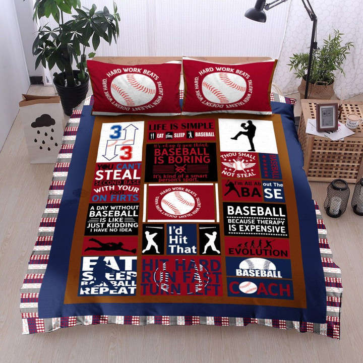 Baseball Because Therapy Is Expensive Cotton Bed Sheets Spread Comforter Duvet Cover Bedding Sets