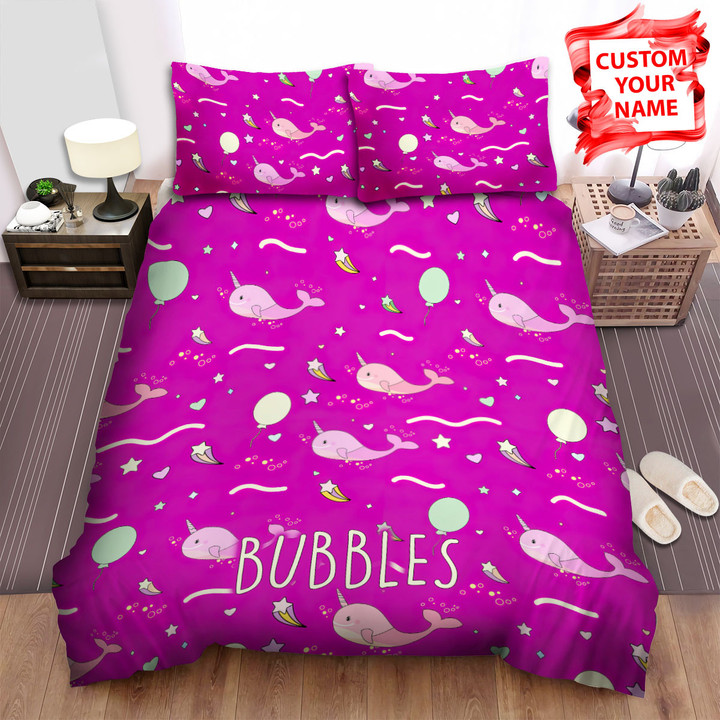 Personalized The Wildlife - The Narwhal And Shooting Stars Bed Sheets Spread Duvet Cover Bedding Sets