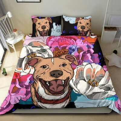 Pitbull Cotton Bed Sheets Spread Comforter Duvet Cover Bedding Sets