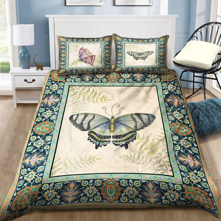 3D Butterfly Flower Pattern Cotton Bed Sheets Spread Comforter Duvet Cover Bedding Sets