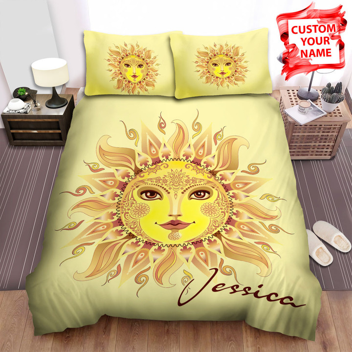 Personalized Sunflower Sun Decorative Art Bed Sheets Spread Comforter Duvet Cover Bedding Sets
