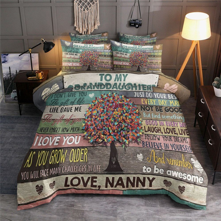 Personalized To My Granddaughter Tree From Nanny I Love You  Bed Sheets Spread  Duvet Cover Bedding Sets