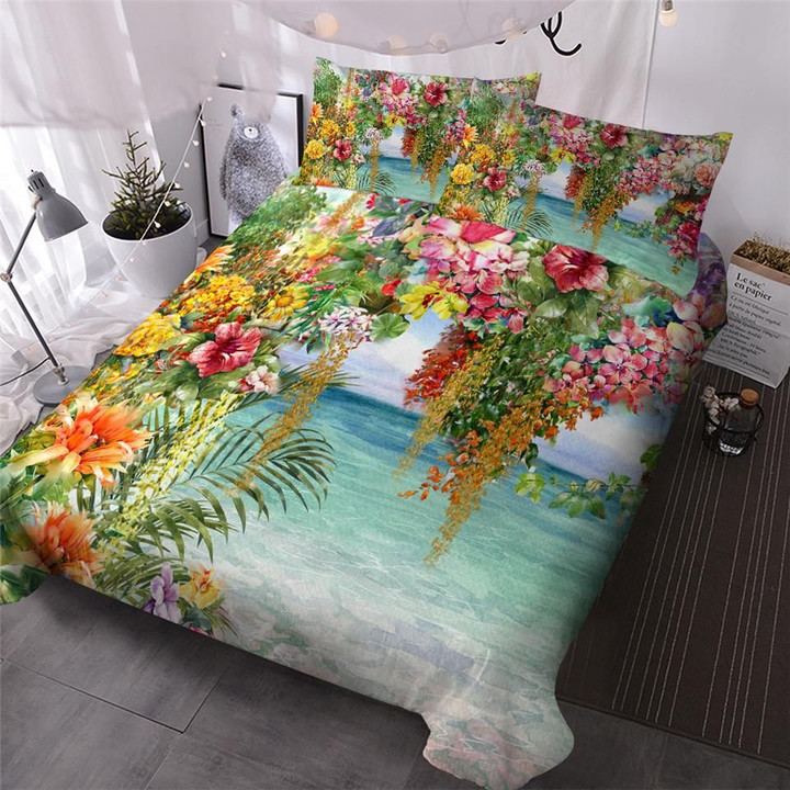 Tropical Foliage Farming Ocean Cotton Bed Sheets Spread Comforter Duvet Cover Bedding Sets