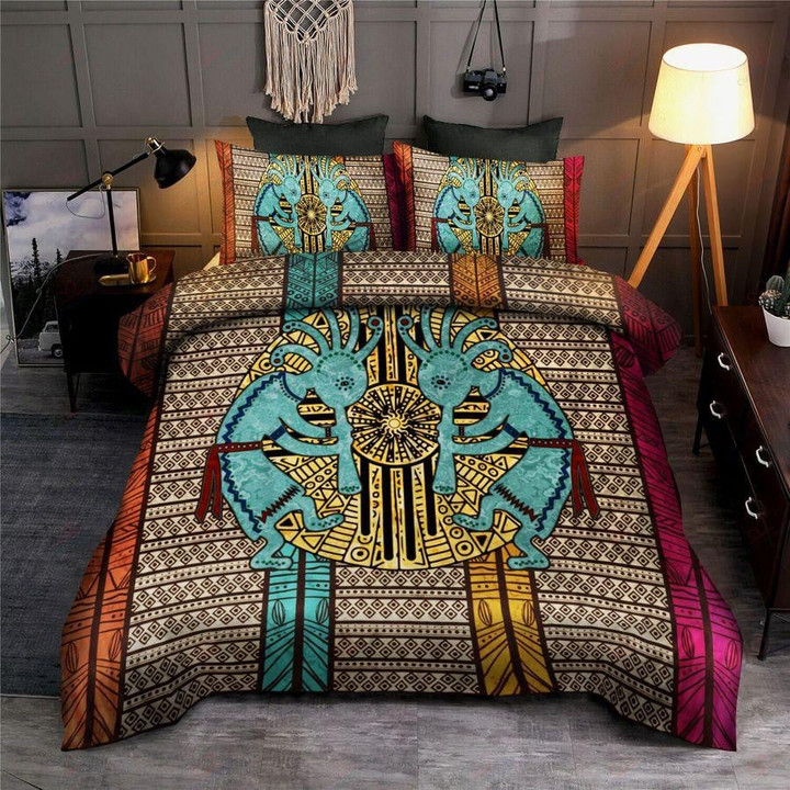 Kokopelli Native American Pattern Native American Duvet Cover Bedding Set