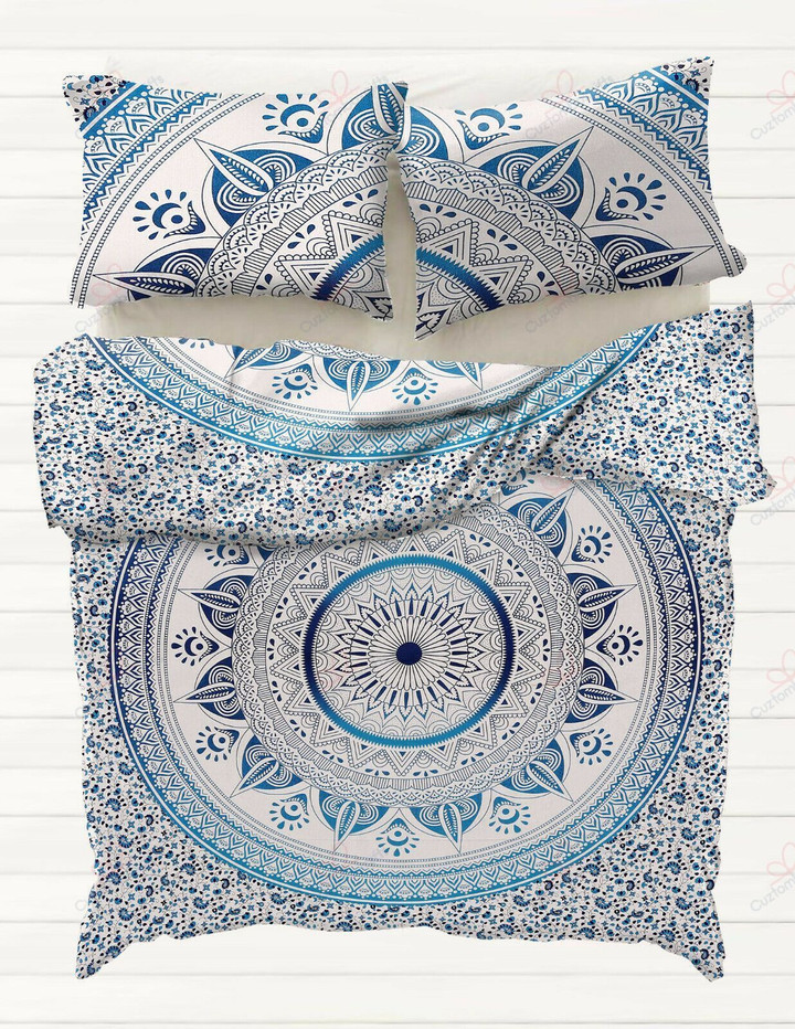 Indian Mandala Blue Flower Bedding Set (Duvet Cover & Pillow Cases)