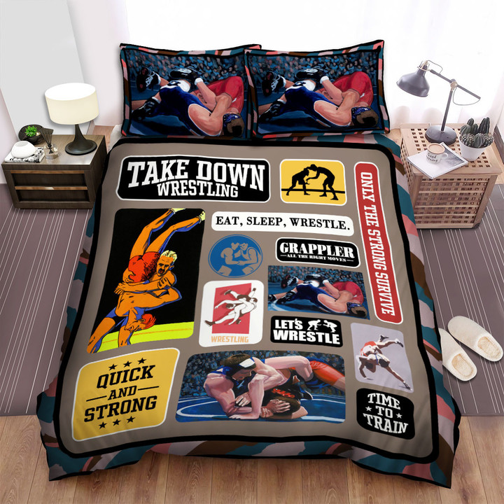 Wrestling Take Down Wrestling Bed Sheets Spread Duvet Cover Bedding Sets