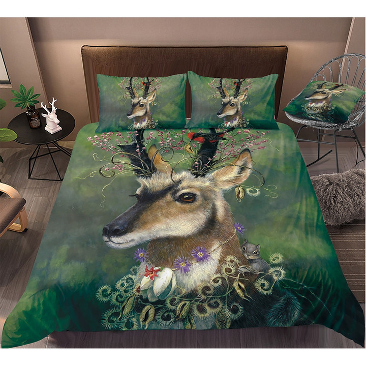 Deer Cactus Garden With Flower Bedding Set Cotton Bed Sheets Spread Comforter Duvet Cover Bedding Sets
