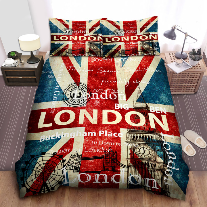 Union Jack London Bed Sheets Spread Duvet Cover Bedding Sets