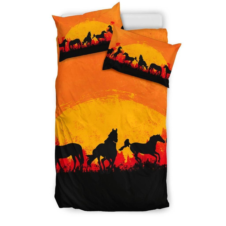 Horse Sunset Bed Sheets Duvet Cover Bedding Set