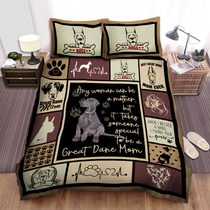 Great Dane Mom Any Woman Can Be A Mother Bed Sheets Spread Duvet Cover Bedding Sets