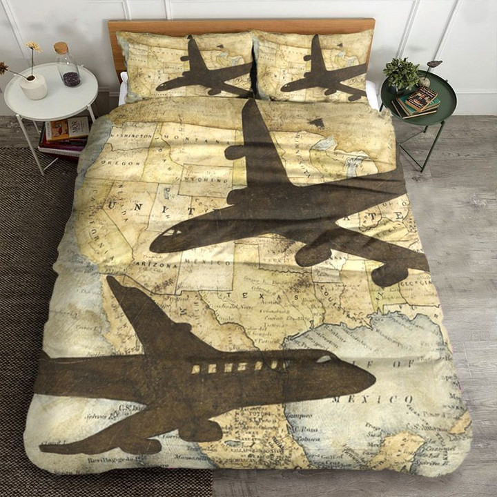 Airplane Cotton Bed Sheets Spread Comforter Duvet Cover Bedding Sets