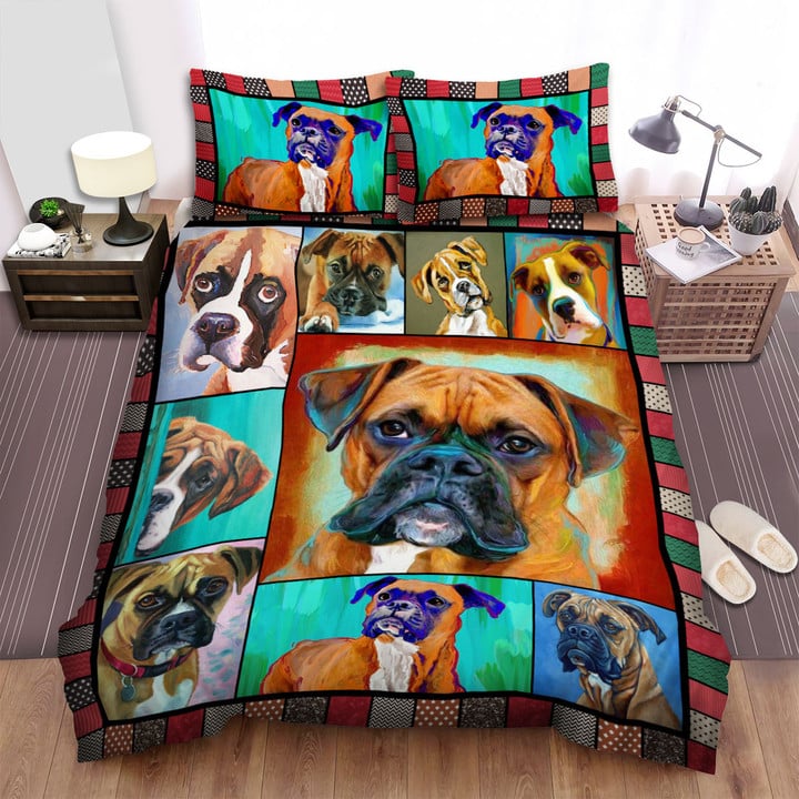 Boxer Dog Art Bed Sheets Spread Duvet Cover Bedding Sets