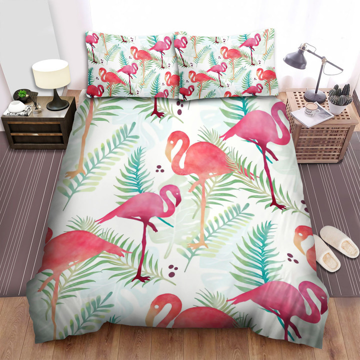 The Beautiful Bird - The Flamingo Patterns Bed Sheets Spread Duvet Cover Bedding Sets