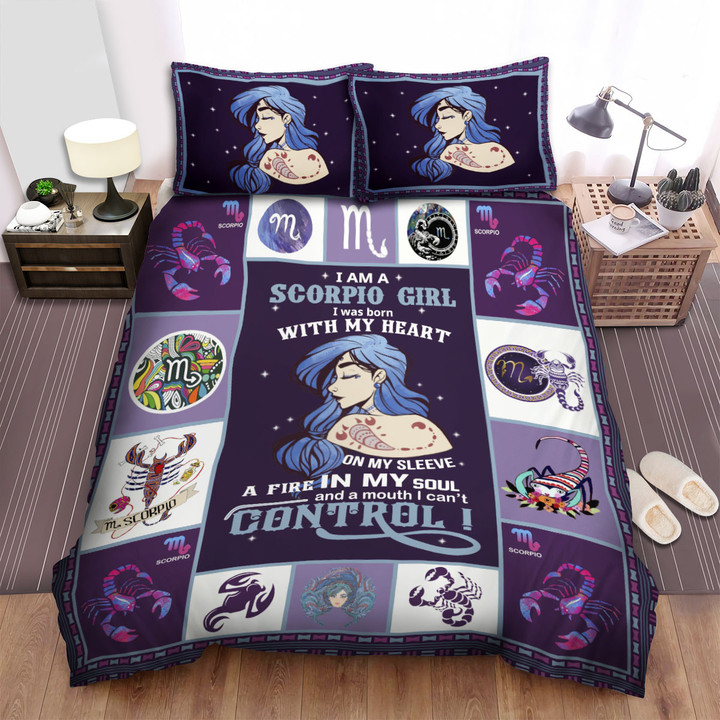 I'm A Scorpio Horoscope I Was Born With My Heart Bed Sheets Spread Duvet Cover Bedding Sets