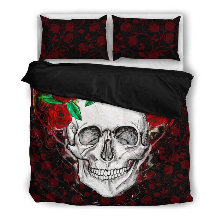 Flower Skull Bedding Set (Duvet Cover & Pillow Cases)