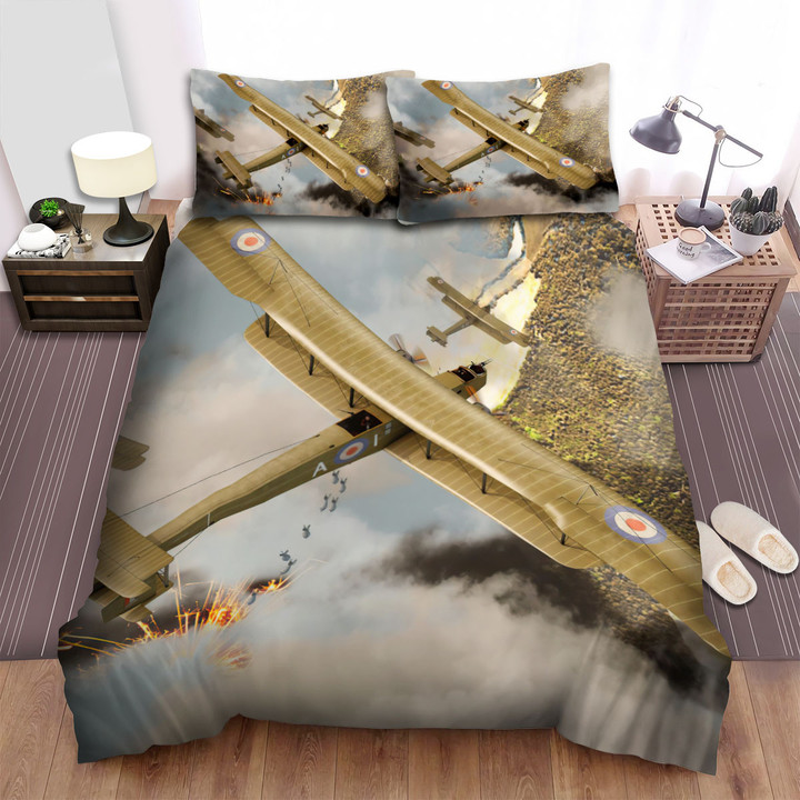 Ww1 Military Weapon Of Rfc - Handley Page Type O Bed Sheets Spread Duvet Cover Bedding Sets