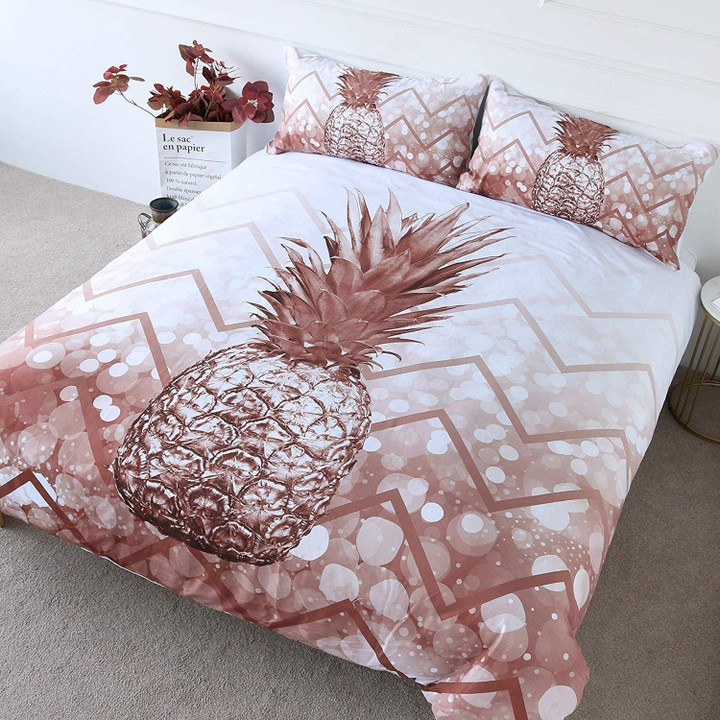 Pineapple Cotton Bed Sheets Spread Comforter Duvet Cover Bedding Sets
