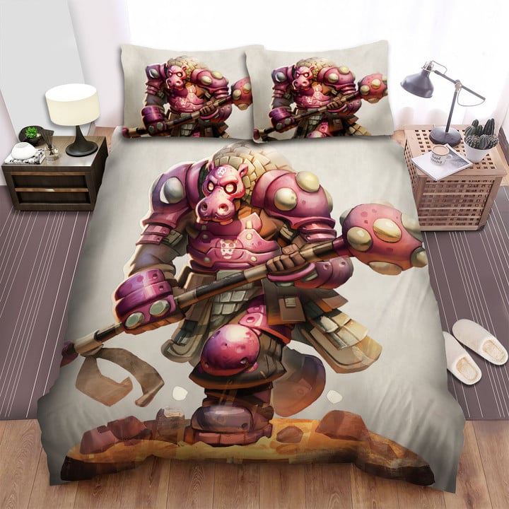 The Hippo Man In Armor Bed Sheets Spread Duvet Cover Bedding Sets