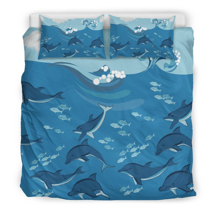 Dolphins Bedding Set Bed Sheets Spread  Duvet Cover Bedding Sets