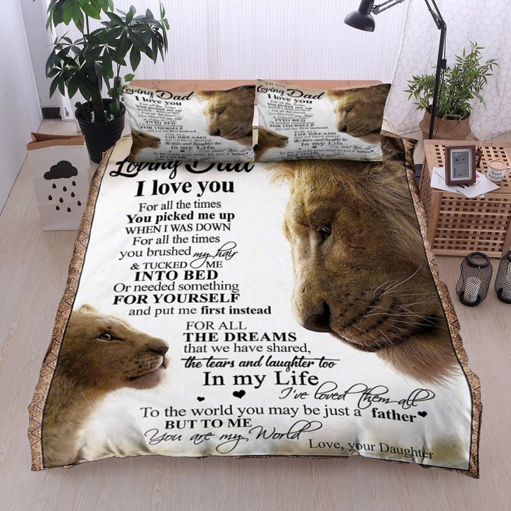 Personalized Lion To My Dad From Daughter I Love You For All The Times  Bed Sheets Spread  Duvet Cover Bedding Sets