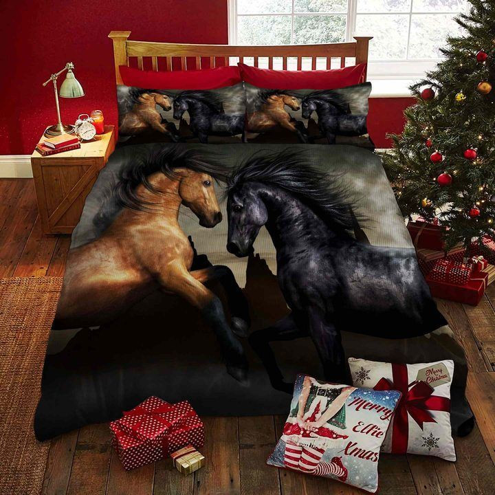 Couple Horse  Bed Sheets Spread  Duvet Cover Bedding Sets Perfect Gifts For Horse Lover Gifts For Birthday Christmas Thanksgiving