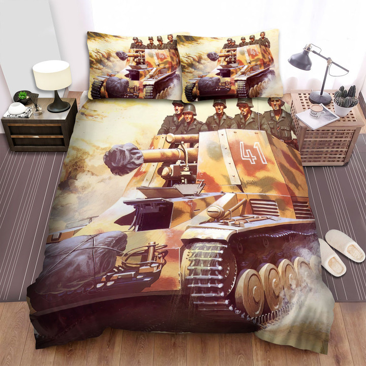 Military Weapon In Ww2 Nazi German Tank, Covering Panzer Bed Sheets Spread Duvet Cover Bedding Sets