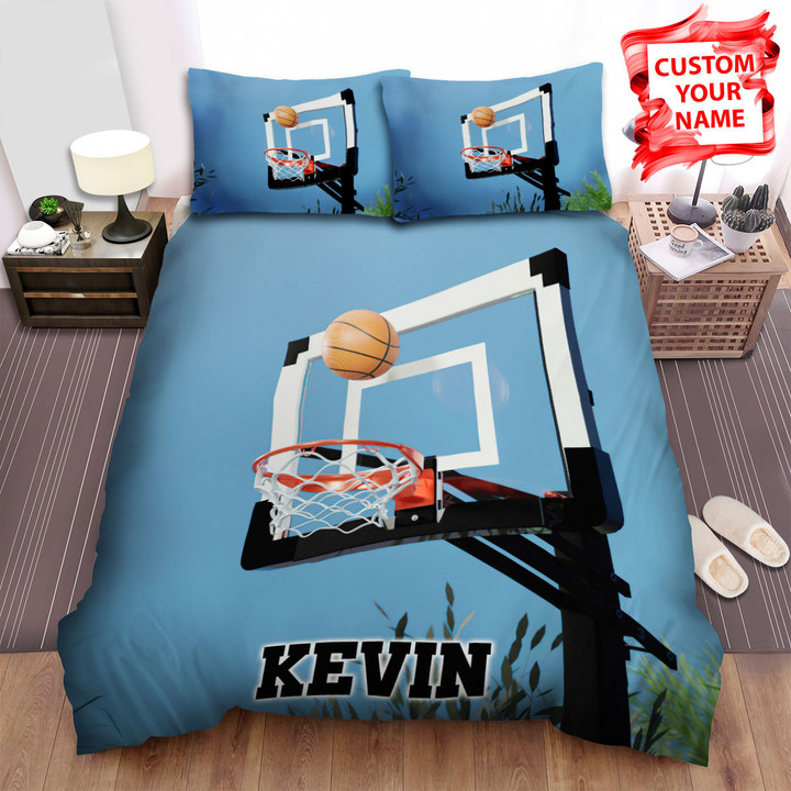 Personalized Basketball Ball Going Into The Goal 3d Bed Sheets Spread Duvet Cover Bedding Sets